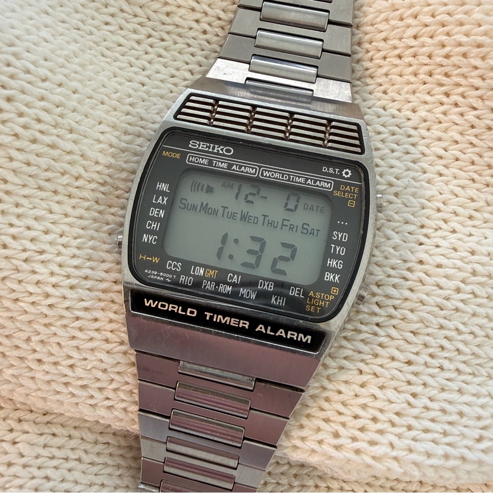 Seiko World Timer Alarm A239-5000 Vintage Digital Watch | Japan | New Battery